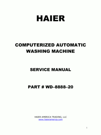 Haier Washer Service Manual 30