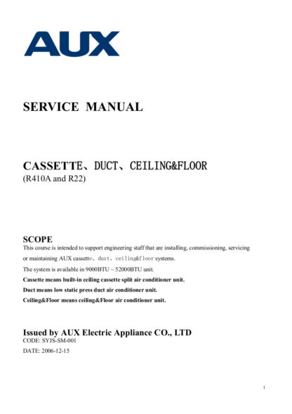 AUX Air Conditioner Service Manual 03