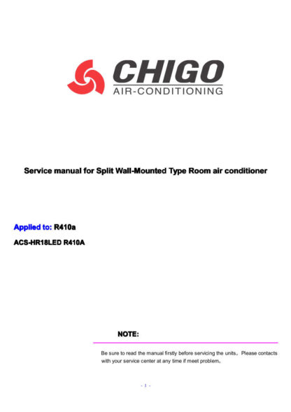 Chigo Air Conditioner Service Manual 01
