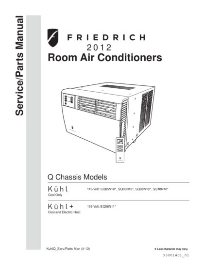 Friedrich Air Conditioner Service Manual 43