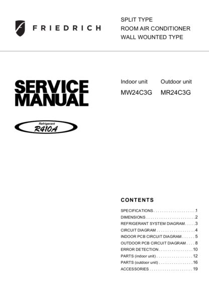 Friedrich Air Conditioner Service Manual 18