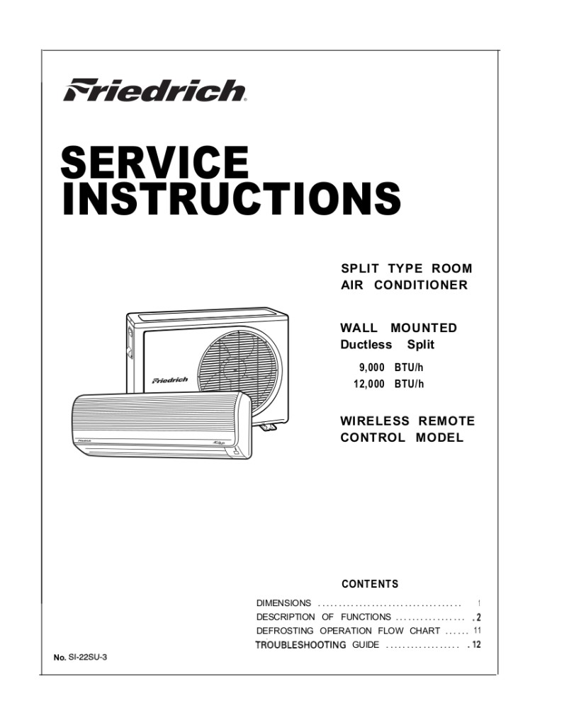 Friedrich Wall Air Conditioner Manual