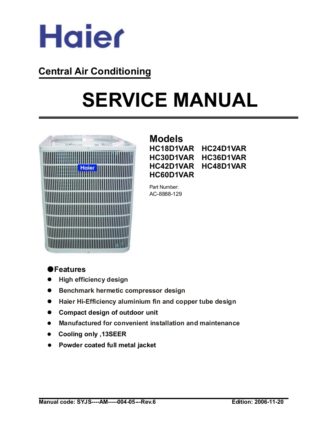 Haier Air Conditioner Service Manual 13