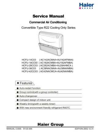 Haier Air Conditioner Service Manual 20