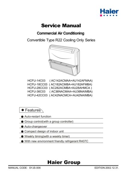Haier Air Conditioner Service Manual 20