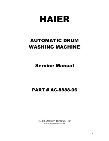Haier Washer Service Manual 36