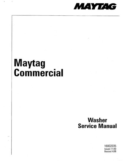 Maytag Washer Service Manual 17