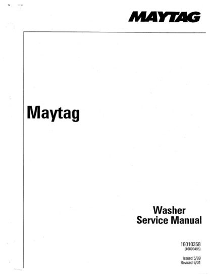 Maytag Washer Service Manual 4