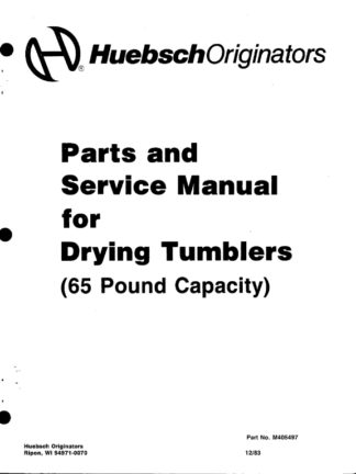 Speed Queen Huebsch Commercial Dryer Service Manual 06