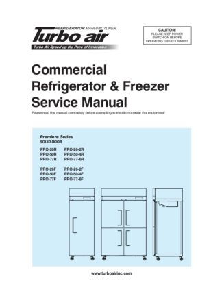 Turbo Air Refrigerator Service Manual 18