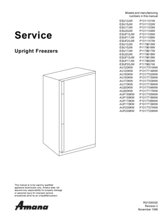 Amana Refrigerator Service Manual 09