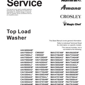 Amana Front Load Washer Owners Manual