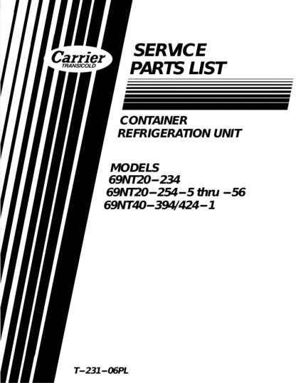 Carrier Container Refrigeration Parts Manual 10