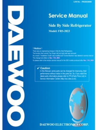Daewoo Refrigerator Service Manual 10