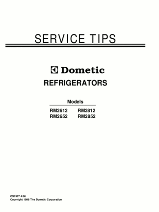 Dometic Refrigerator Service Manual 09