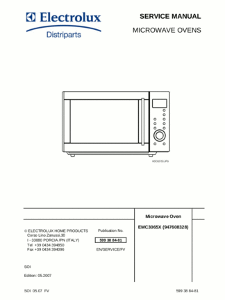 Electrolux Microwave Oven Service Manual 20