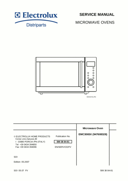 Electrolux Microwave Oven Service Manual 20