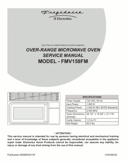 Frigidaire Microwave Oven Service Manual 06