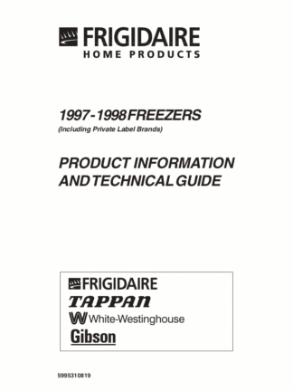 Frigidaire Refrigerator Service Manual 01