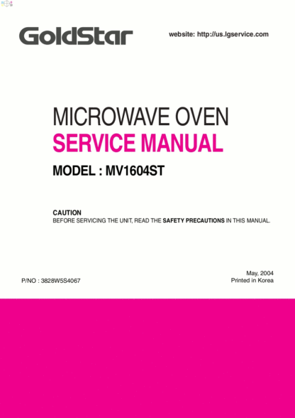 Goldstar Microwave Oven Service Manual 10