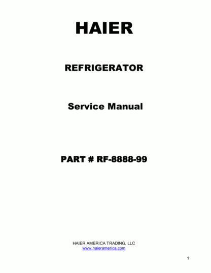 Haier Refrigerator Service Manual 16