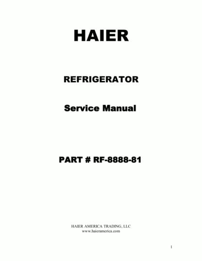 Haier Refrigerator Service Manual 62