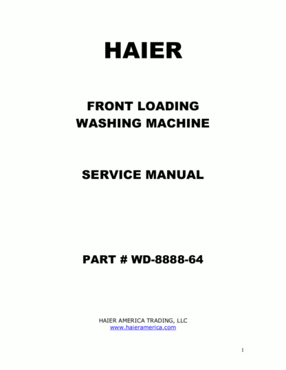 Haier Washer Service Manual 21