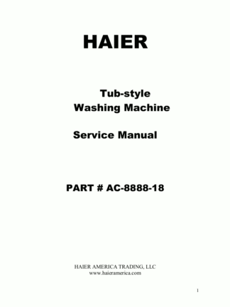 Haier Washer Service Manual 25