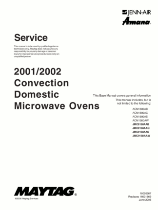 Jenn-Air Microwave Oven Service Manual 05