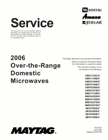 Jenn-Air Microwave Oven Service Manual 06
