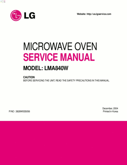 LG Microwave Oven Service Manual 01