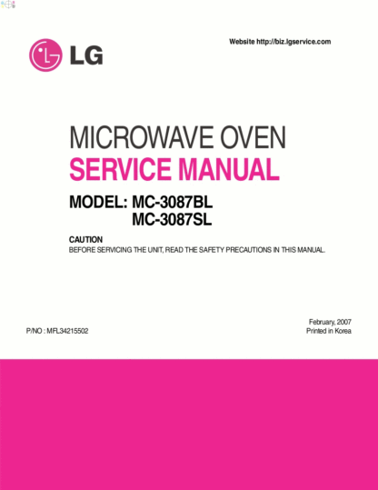 LG Microwave Oven Service Manual 34