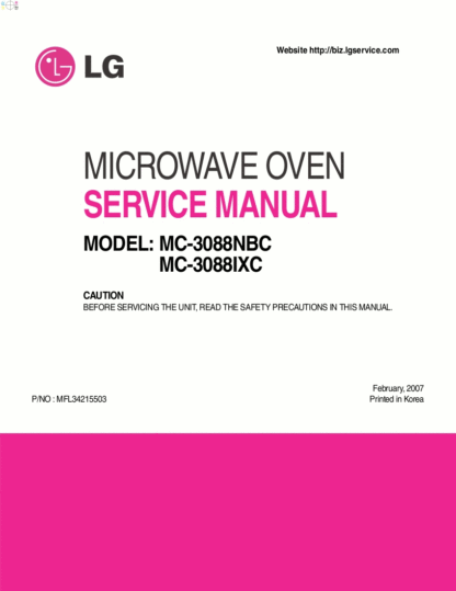 LG Microwave Oven Service Manual 35