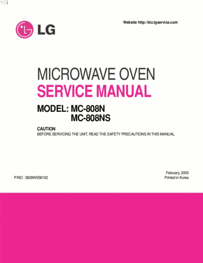 LG Microwave Oven Service Manual 38