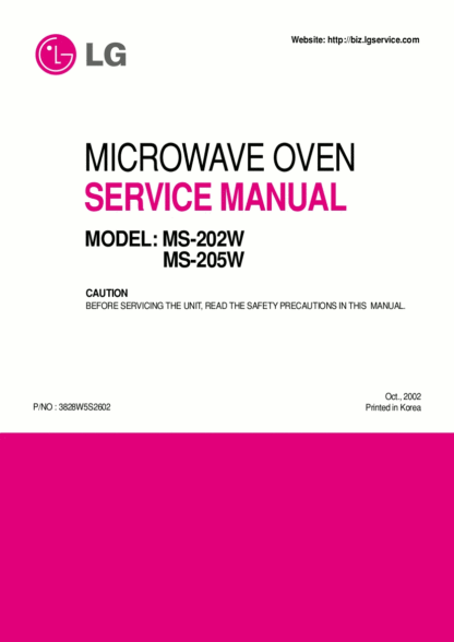 LG Microwave Oven Service Manual 56