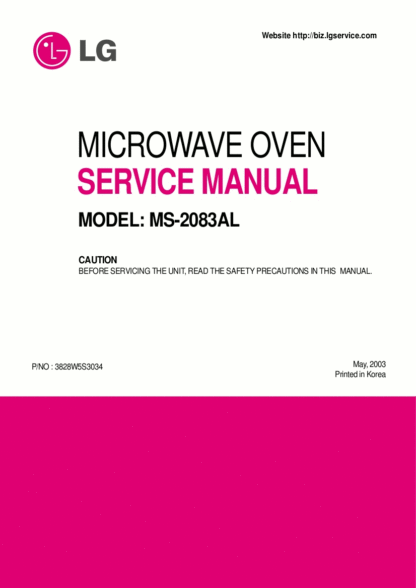 LG Microwave Oven Service Manual 57