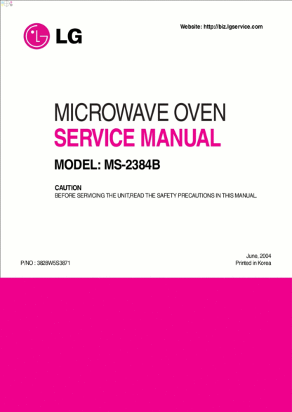LG Microwave Oven Service Manual 69