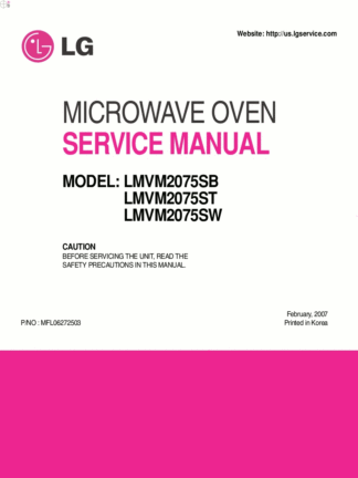 LG Microwave Oven Service Manual 70