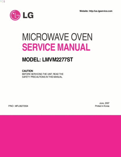 LG Microwave Oven Service Manual 71