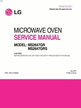 LG Microwave Oven Service Manual 83