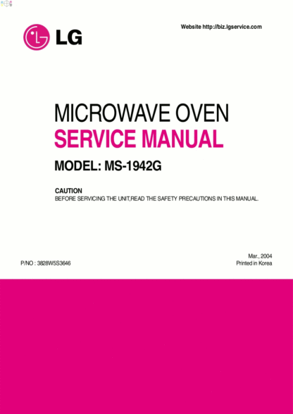 LG Microwave Oven Service Manual 86