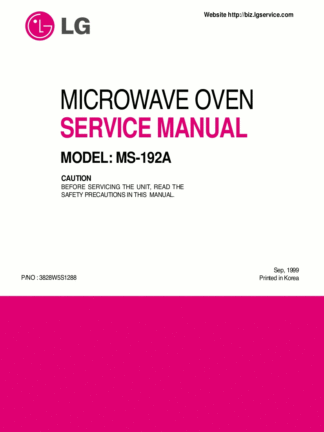 LG Microwave Oven Service Manual 91