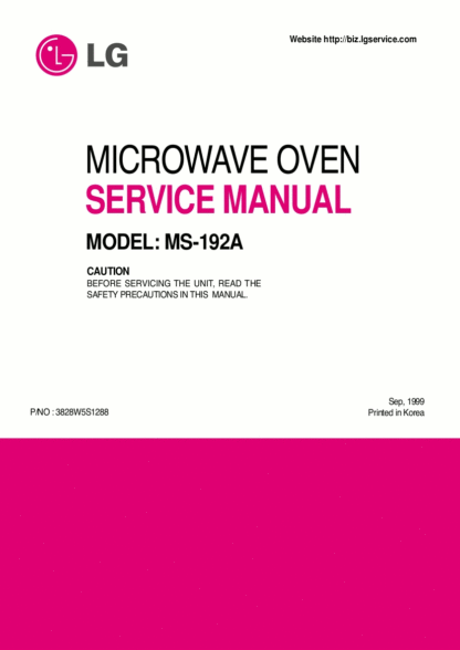 LG Microwave Oven Service Manual 91