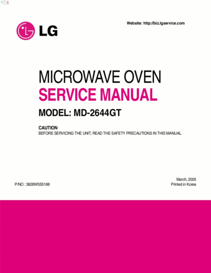 LG Microwave Oven Service Manual 98