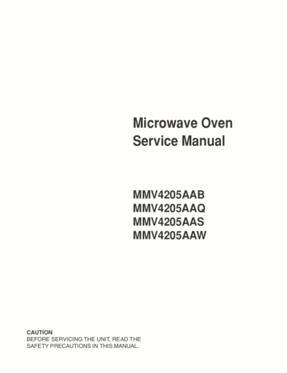 Maytag Microwave Oven Service Manual 01