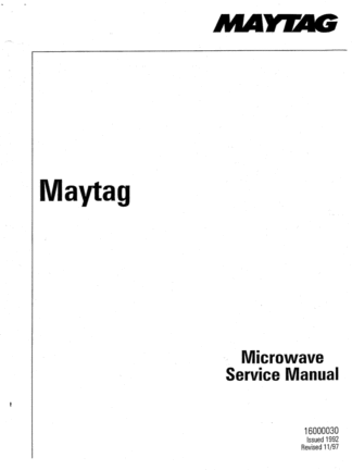 Maytag Microwave Oven Service Manual 03