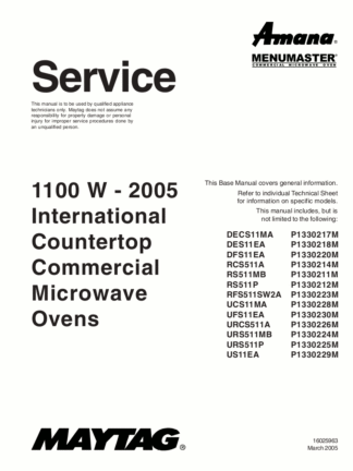 Maytag Microwave Oven Service Manual 10