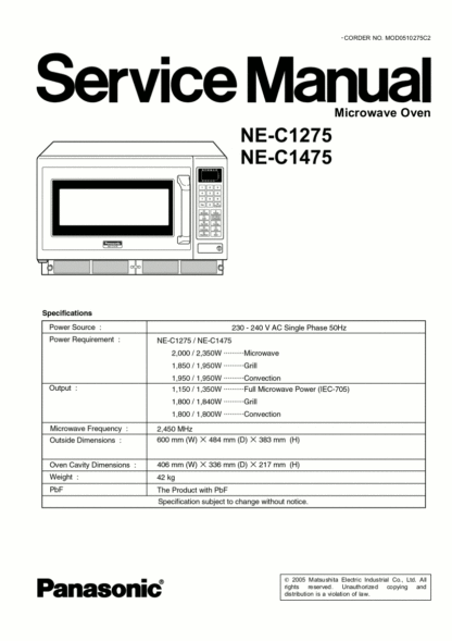Panasonic Microwave Oven Service Manual 14