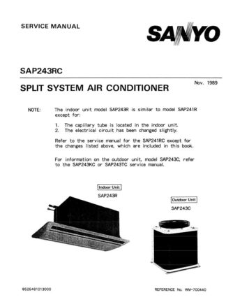 Sanyo Air Conditioner Service Manual