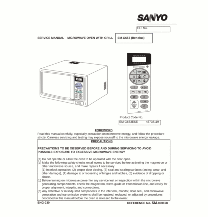 Sanyo Microwave Oven Service Manual 07